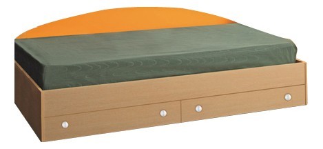 Кровать Тони-2 4210227 дуб линдберг/оранжевый [2656431] 