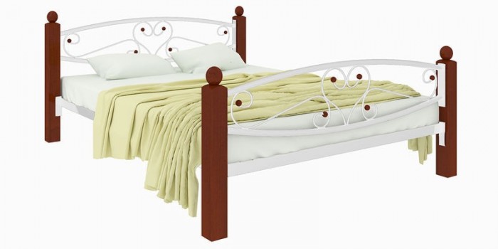 Металлическая кровать Анкара Lux Plus без подъемного механизма (белая) 