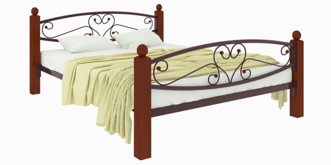 Металлическая кровать Анкара Lux Plus без подъемного механизма (коричневый)