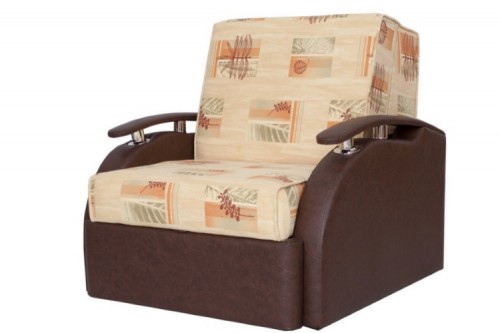 Кресло-кровать Блюз 8АК  в ткани флок Дима 30161\6007 и кожзам 389Т66
