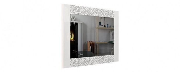 Зеркало настенное Капри (белый глянец) 