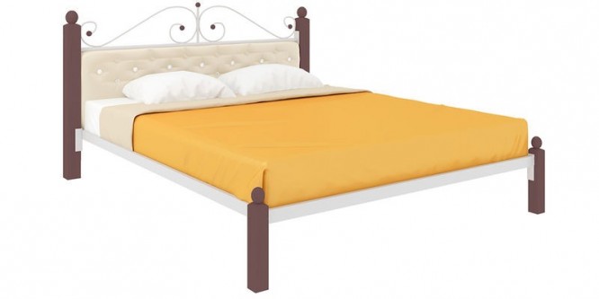 Металлическая кровать Монте Lux без подъемного механизма (белый)