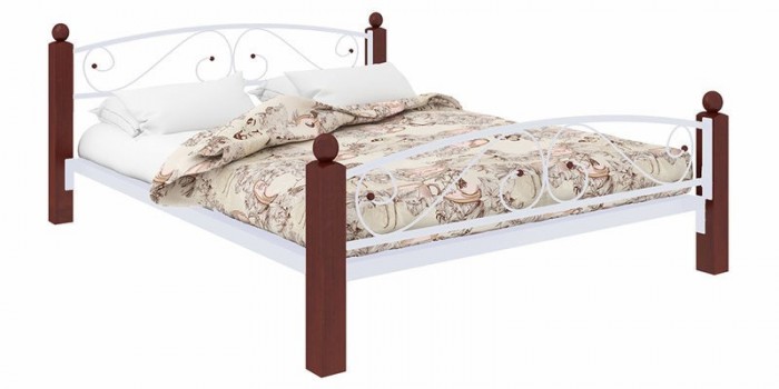 Металлическая кровать Сантьяго Luxplus без подъемного механизма (белый) 