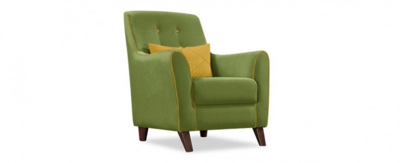 Кресло тканевое Френсис Velure зеленый/оливковая подушка