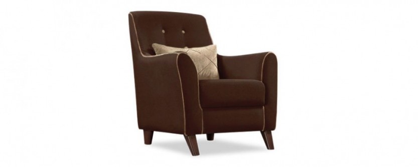 Кресло тканевое Френсис Velure коричневый/бежевая подушка