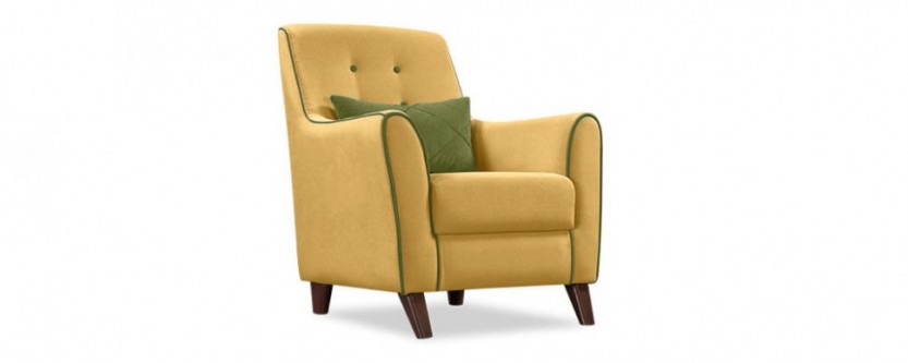 Кресло тканевое Френсис Velure оливковый/зеленая подушка