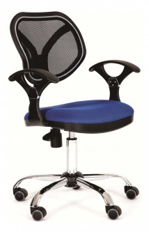 Кресло компьютерное Chairman 380 синий/хром, черный [2726534]