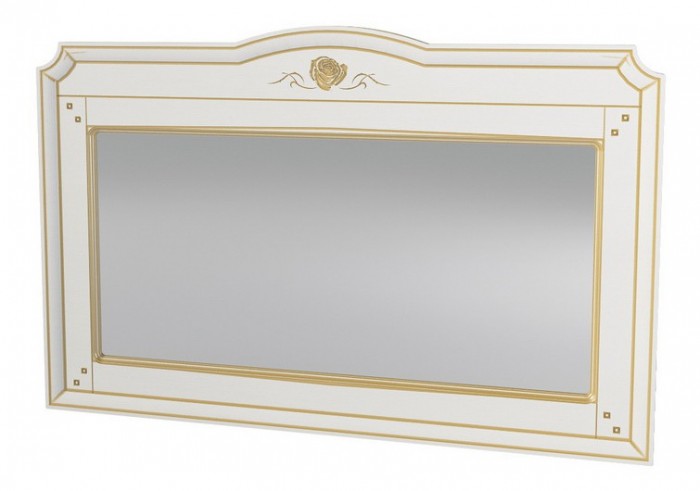 Зеркало настенное Роза МН-306-08П белый с золотой патиной [2372861] 