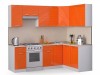 Кухонный гарнитур Лайн 2400х1400 Оранжевый глянец - 
