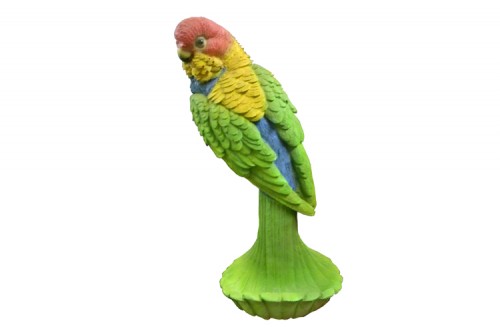 Садовая фигура Настенный попугай-поилка зеленый 12-117