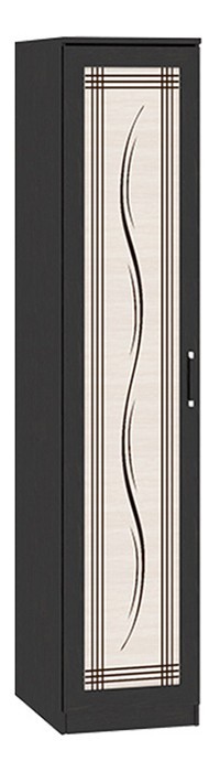 Шкаф для белья Токио СМ-131.10.003 венге цаво/венге цаво/дуб белфорт с рисунком Линии [2381161] 