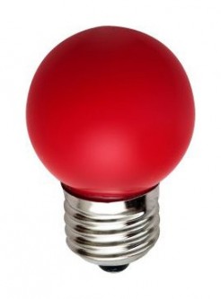Лампа светодиодная LB-37 E27 220В 1Вт красный цвет 25116 [1415131]