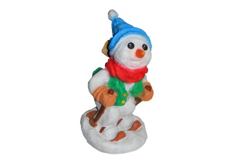 Садовая фигура Снеговик на лыжах 15-175