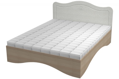 Кровать двухспальная Купидон  в цвете корпус белый-спинка патина