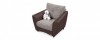 Кресло тканевое Амстердам Sola серый (Ткань + Экокожа) - 