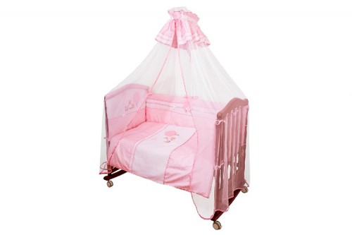 Комплект в кроватку Сонный гномик Ля-ля-ля 3 предмета Розовый