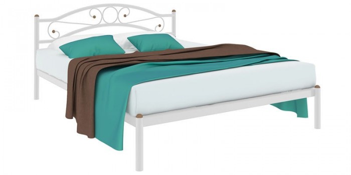 Металлическая кровать Лозанна без подъемного механизма (белый) 