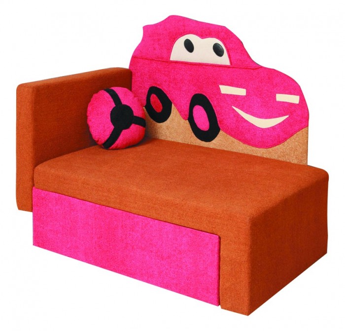 Диван-кровать Соната М11-4 Машинка 8021127 коричневый/розовый [2656531] 