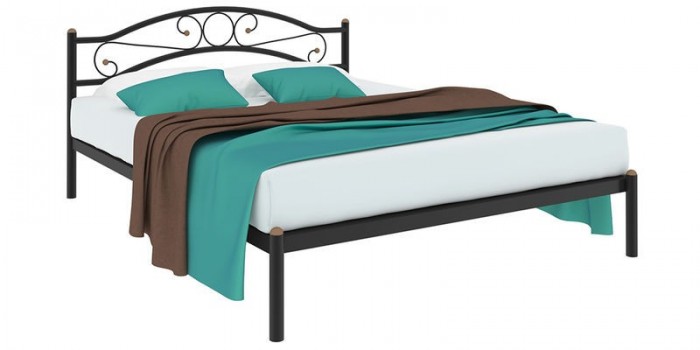 Металлическая кровать Лозанна без подъемного механизма (черный) 