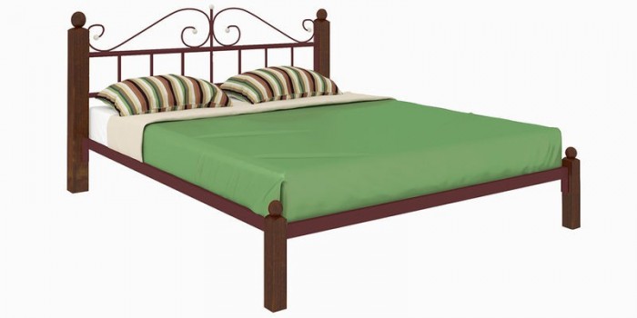 Металлическая кровать Монте Lux (без подъемного механизма (коричневый) 
