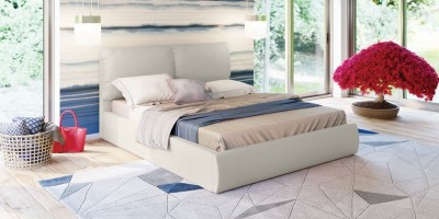 Кровать мягкая Камилла с подъемным механизмом (Белый)