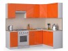Кухонный гарнитур Хай-тек 2400х1400 Оранжевый глянец - 