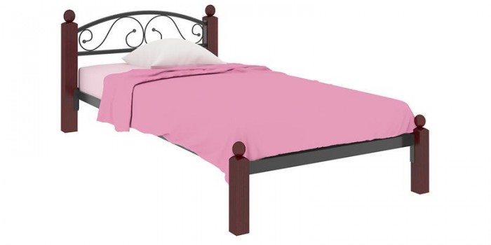 Металлическая кровать Сантьяго Мини Lux без подъемного механизма (черный) 