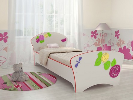 Кровать Соната Kids Розы (80х200)