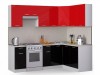 Кухонный гарнитур Лайн 2400х1400 черный/ красный - 