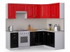 Кухонный гарнитур Декор 2400х1400 черный/ красный - 
