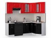 Кухонный гарнитур Декор 2300 черный/ красный - 