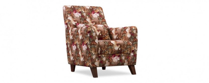 Кресло тканевое Либерти Flowers коричневый (Ткань)