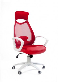 Кресло компьютерное Chairman 840 красный/белый [2726492]