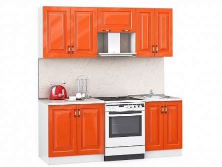 Кухонный гарнитур Декор 2000 Оранжевый глянец