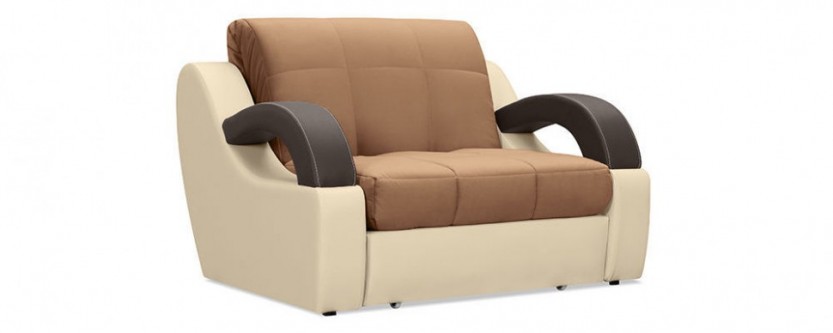Кресло тканевое Мадрид Velure коричневый (Ткань + Экокожа)