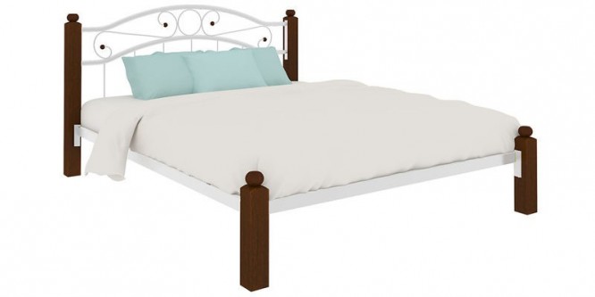 Металлическая кровать Лозанна Lux без подъемного механизма (белый)