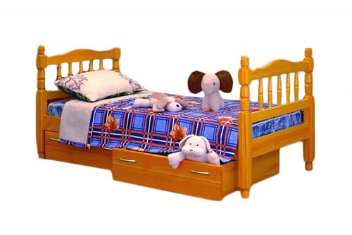 Детская кровать Точеная № 3 (с ящиками)