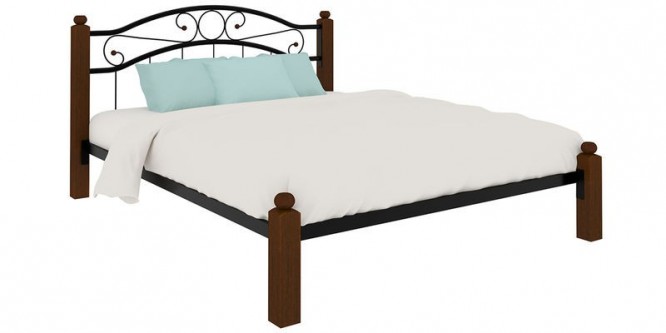 Металлическая кровать Лозанна Lux без подъемного механизма (черный)